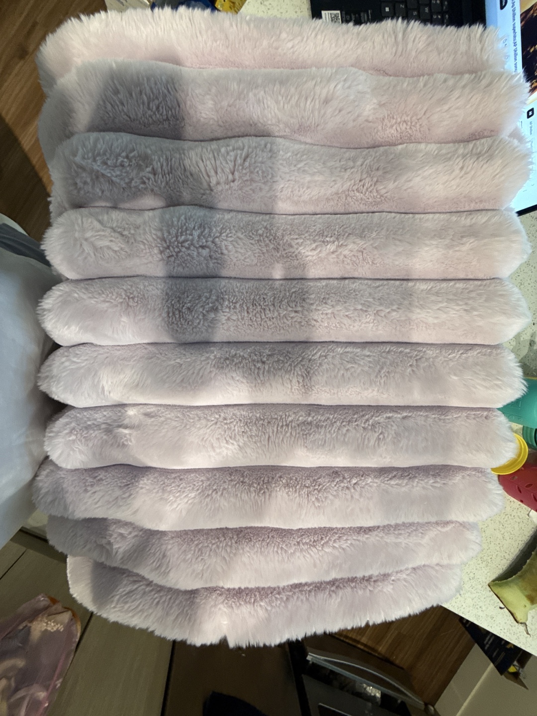 Faux Fur Throw Blanket - Light Purple - photo 2