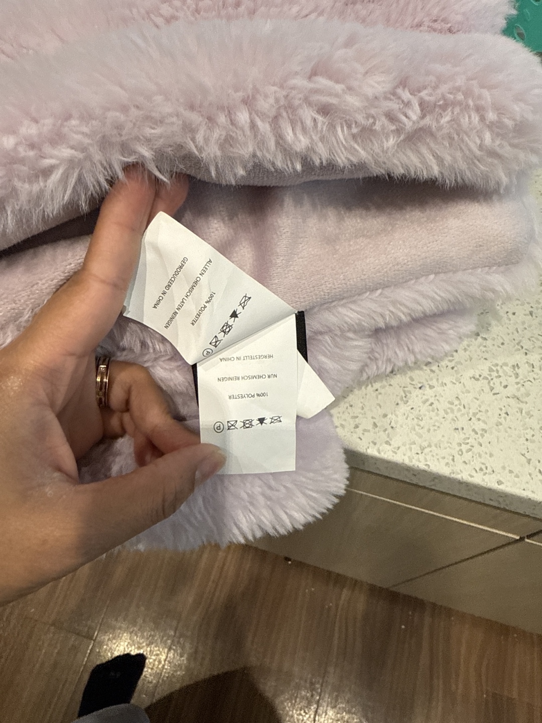 Faux Fur Throw Blanket - Light Purple - photo 3