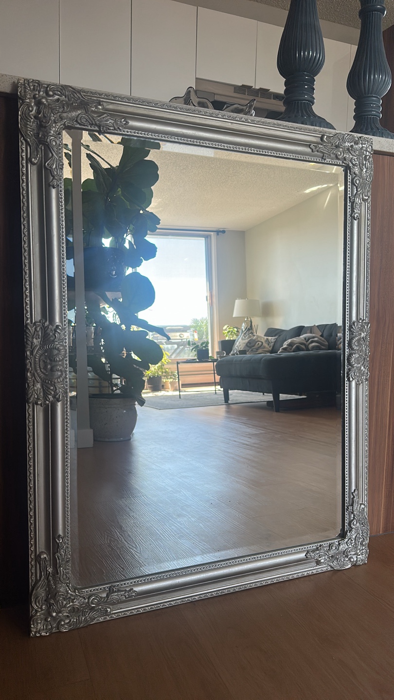 Ornate Silver Framed Mirror - photo 3