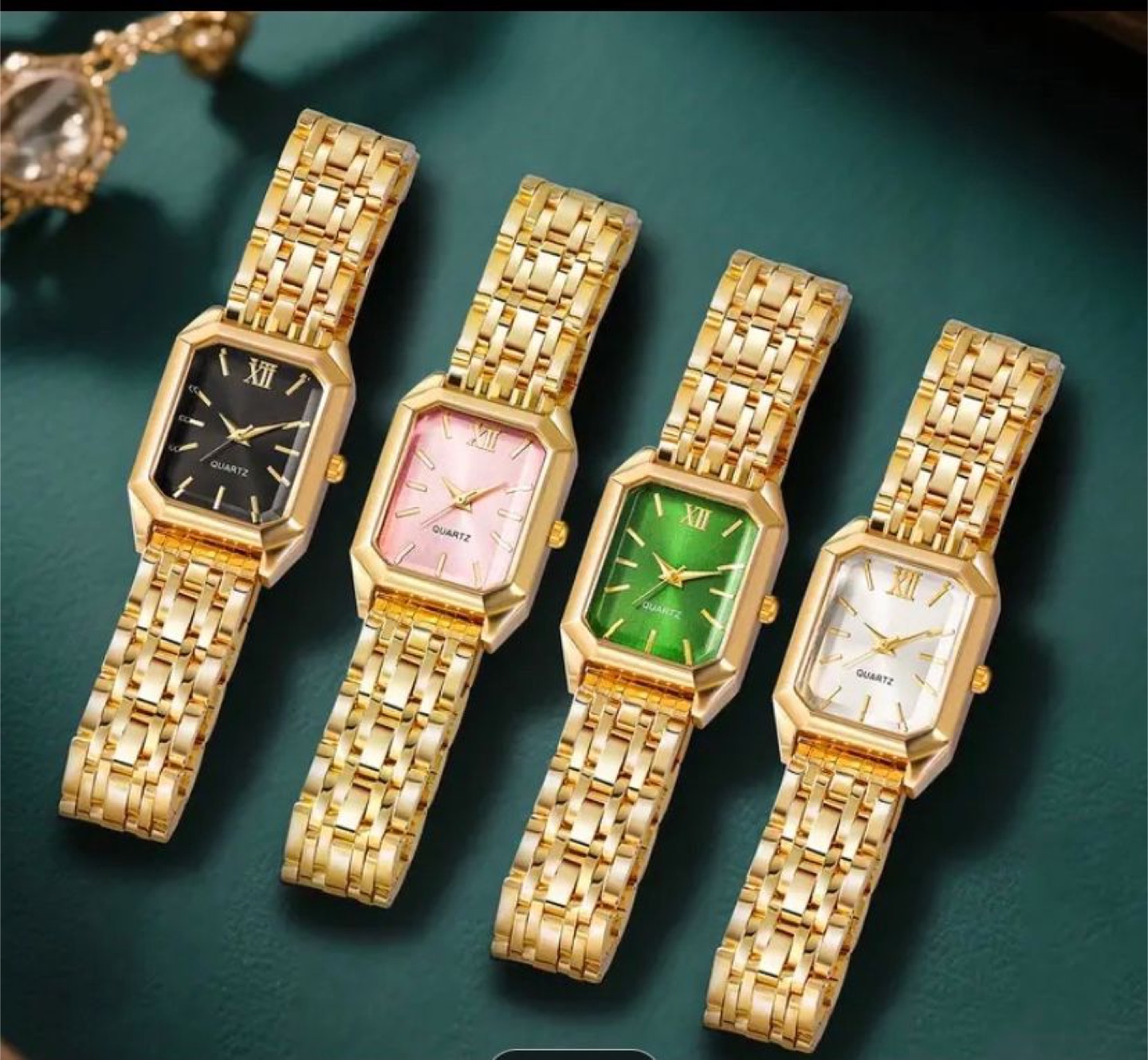 Quartz Rectangular Gold Watch - New in Box!