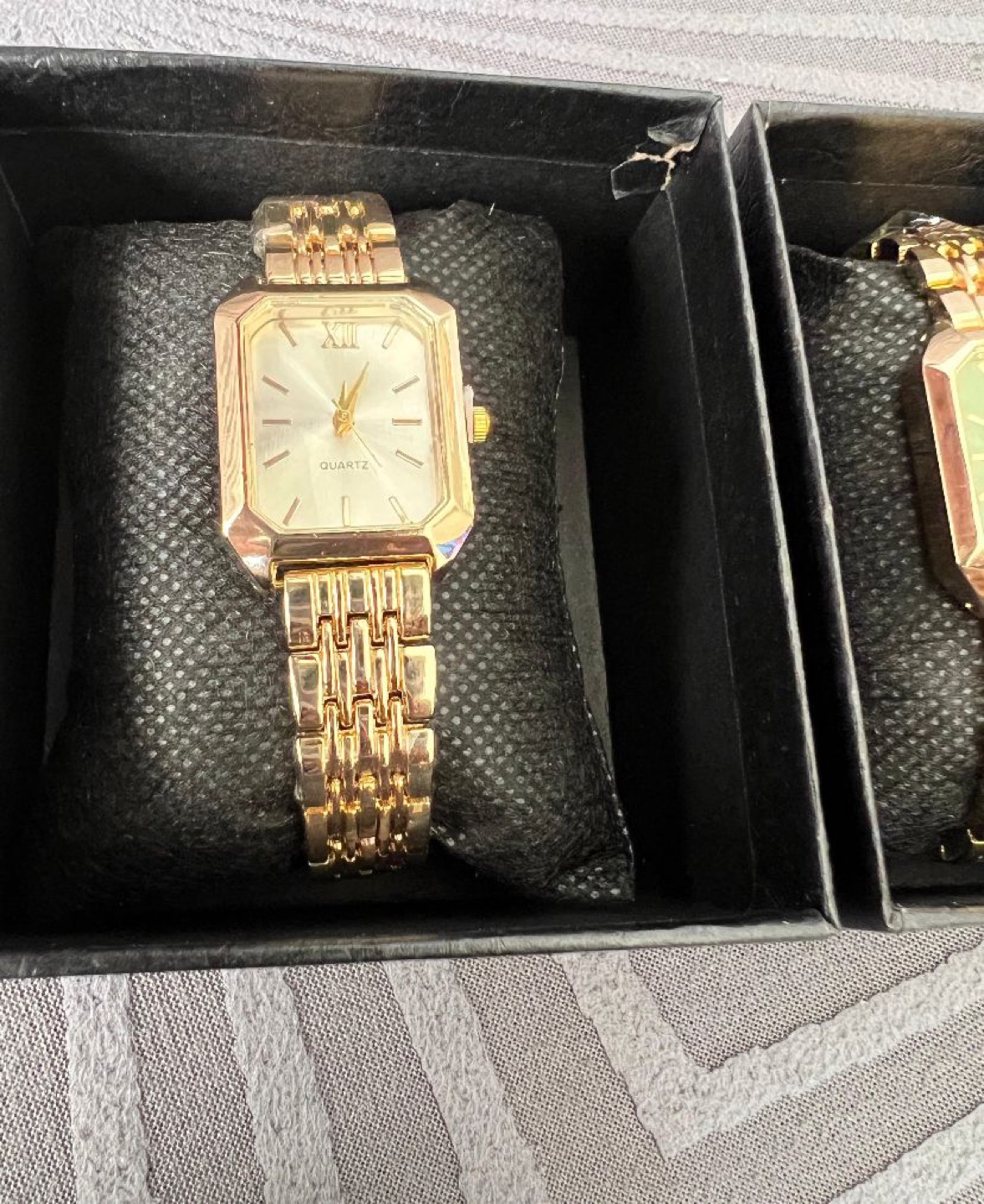 Quartz Rectangular Gold Watch - New in Box! - photo 2