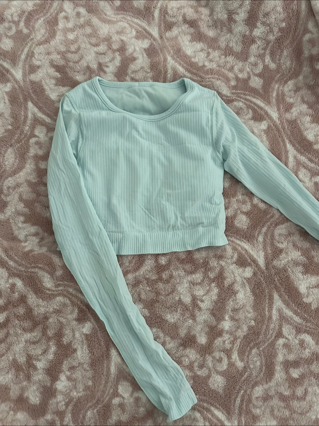 lululemon Light Blue Long Sleeve Crop Top thumbnail