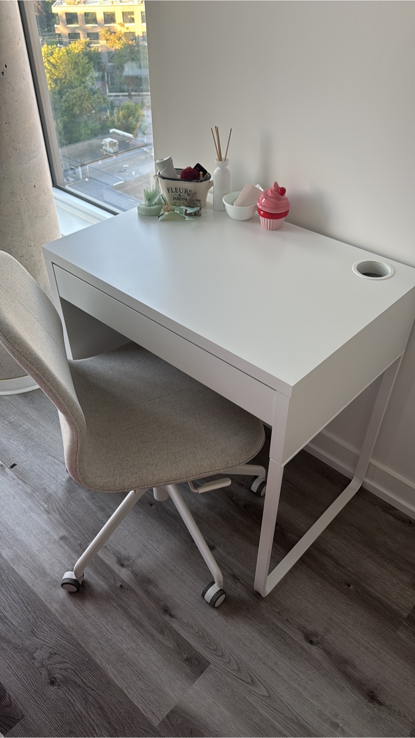 White Desk with Drawer & Chair
