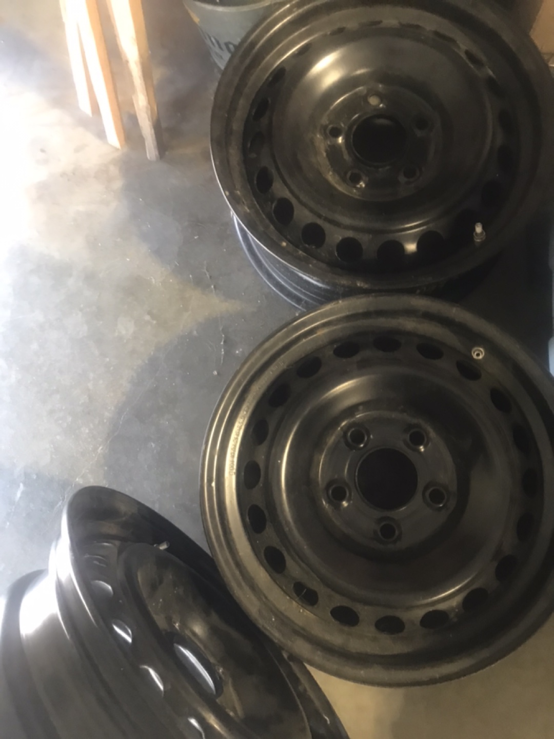 Set of 4 Steel Rims Winter 15” 5 4.5 bolts off of a Hyundai - photo 2