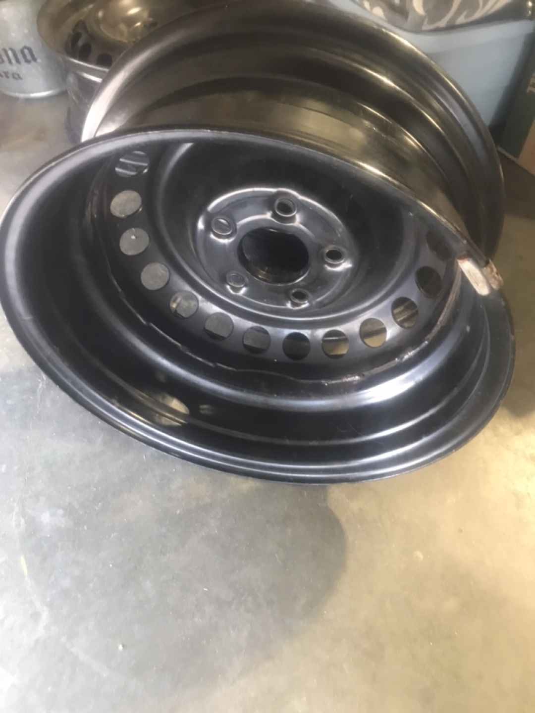 Set of 4 Steel Rims Winter 15” 5 4.5 bolts off of a Hyundai