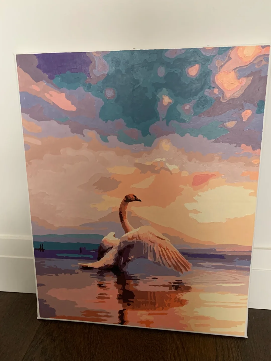 Swan oil painting on Canvas thumbnail
