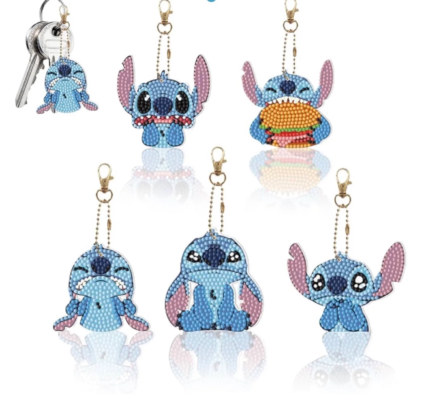 5 Pack Stitch Diamond Painting Kits Keychains image indicator(2)