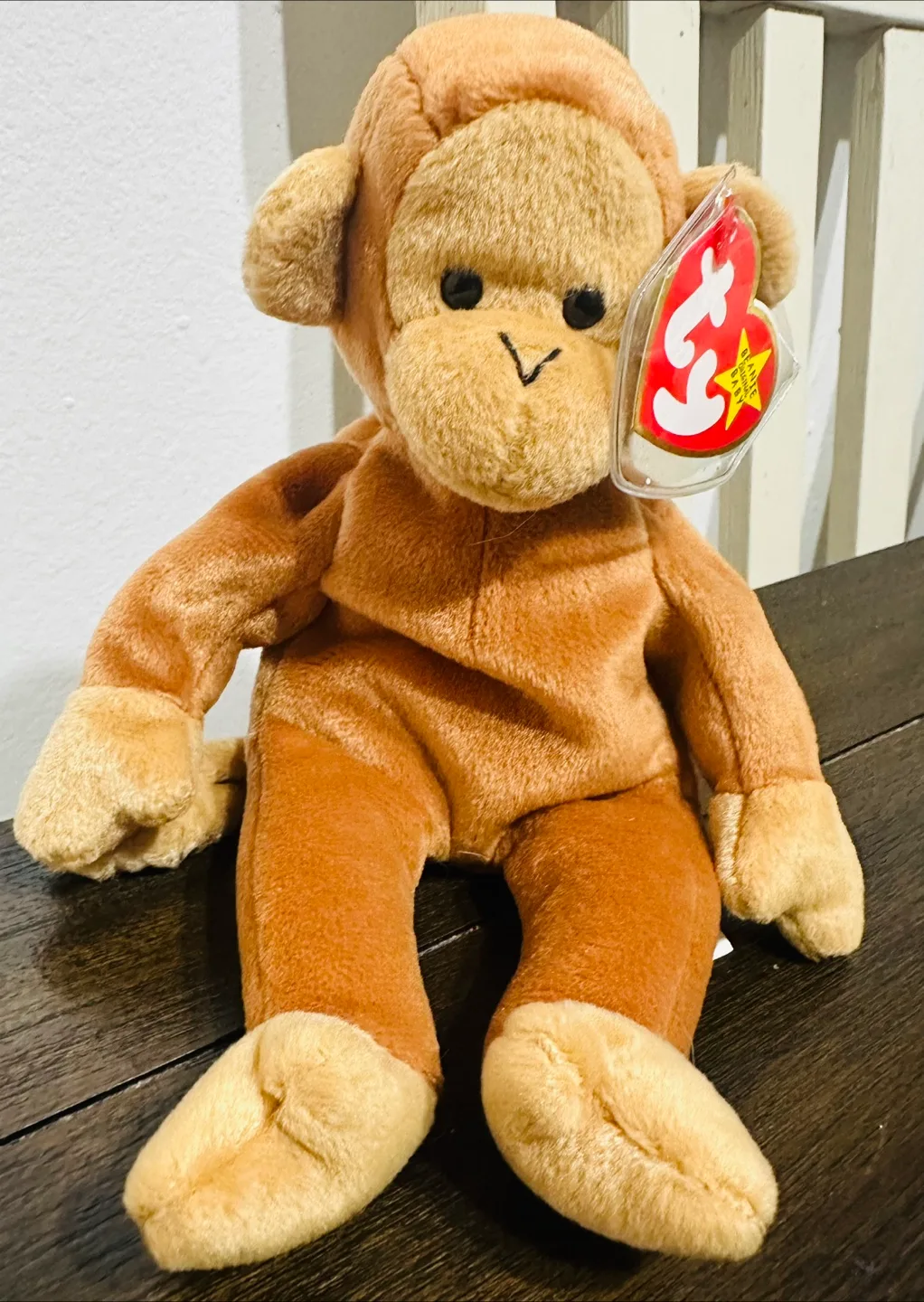 1995 vintage Ty Beanie Baby Bongo the Monkey thumbnail
