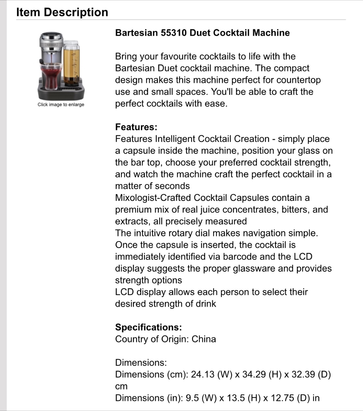 NEW!! Bartesian Duet Cocktail Machine - MSRP $451.99 - photo 5