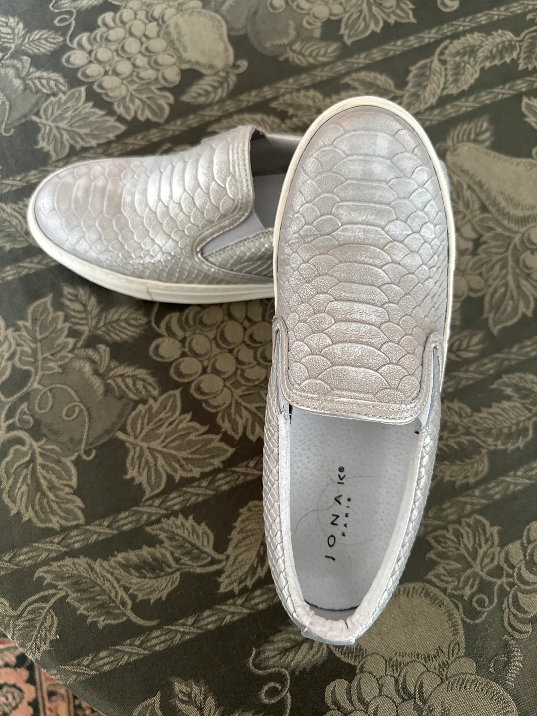 Jonak Paris Silver Slip-On Shoes - Size 39