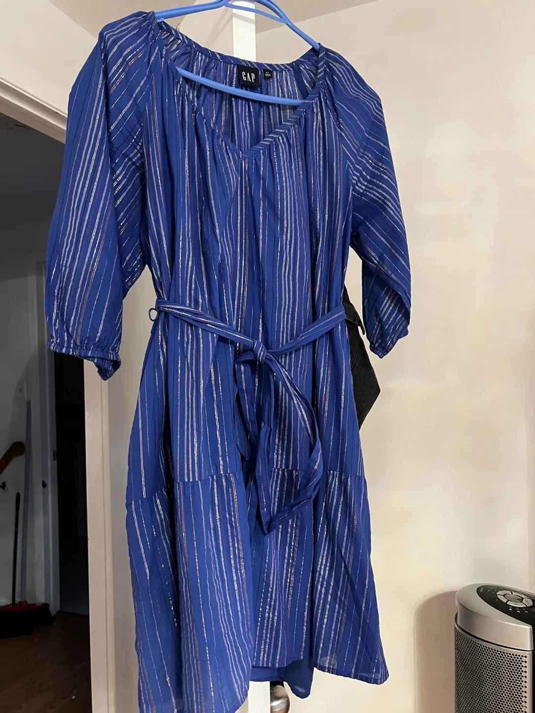 GAP Blue Striped Dress with Belt thumbnail