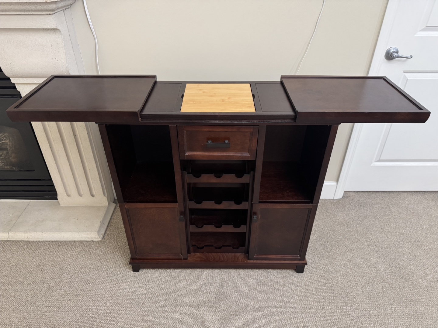 Beautiful Extendable Solid Wood Walnut Console Table - Like New