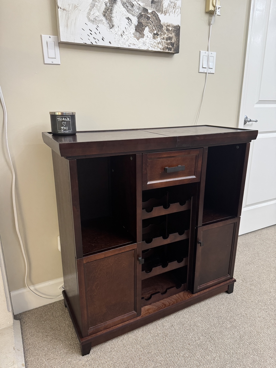 Beautiful Extendable Solid Wood Walnut Console Table - Like New - photo 2