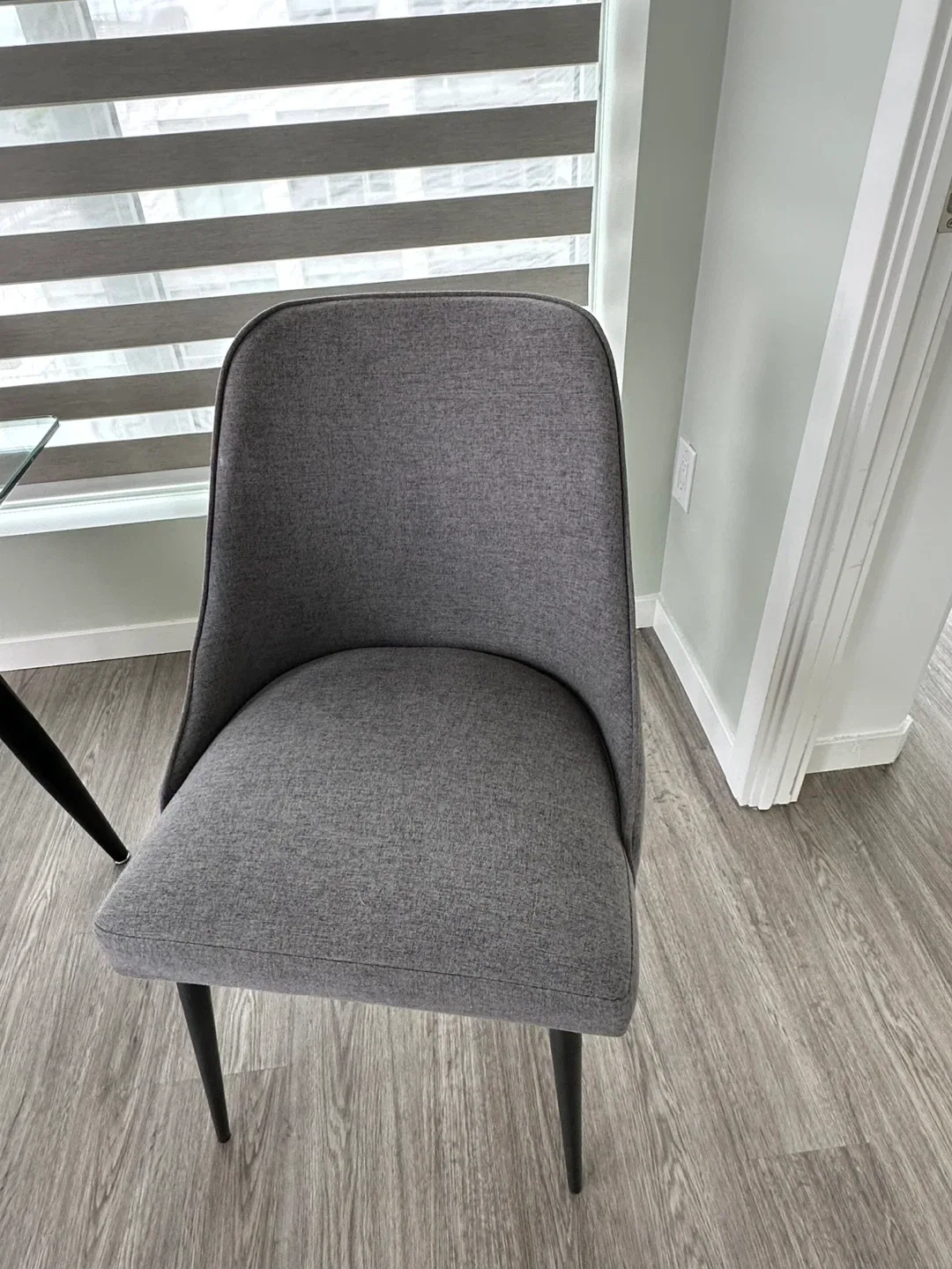 Grey Upholstered Dining Chairs (4) and table image indicator(2)