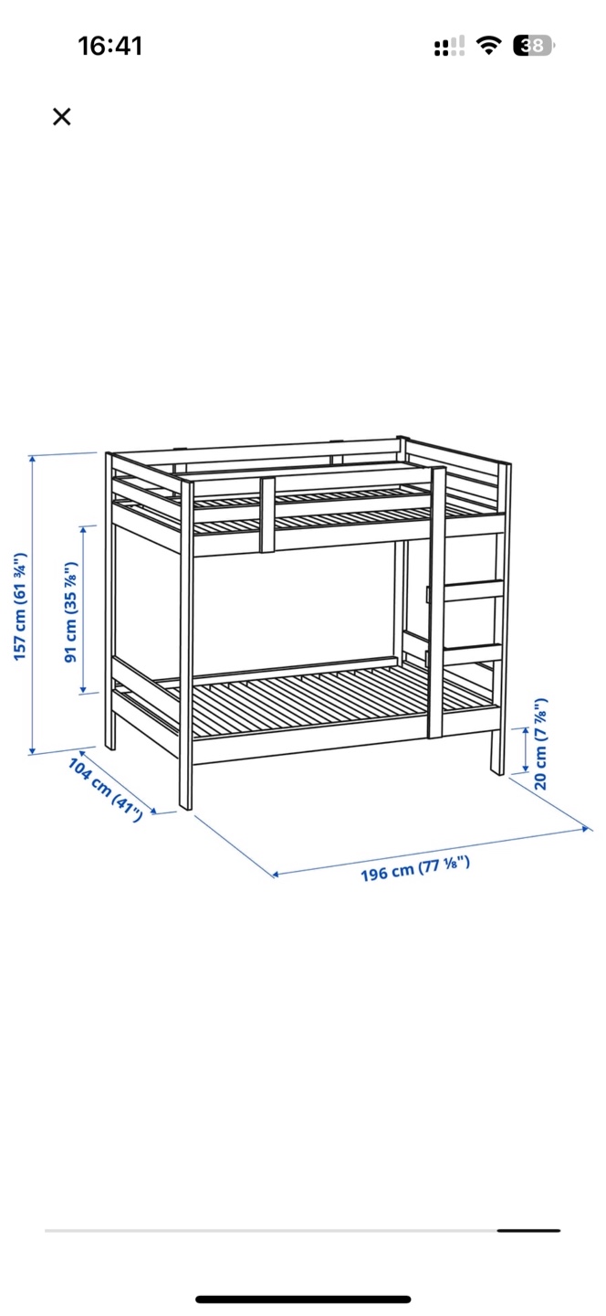 IKEA MYDAL Twin  Bunk Bed Frame with two Mattress - photo 5