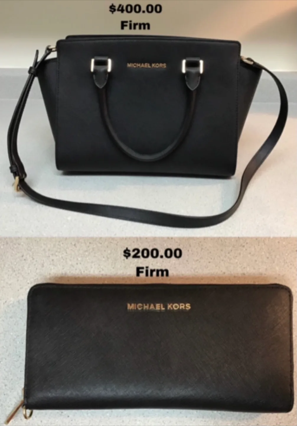 Michael Kors Black Handbag & Wallet Set thumbnail