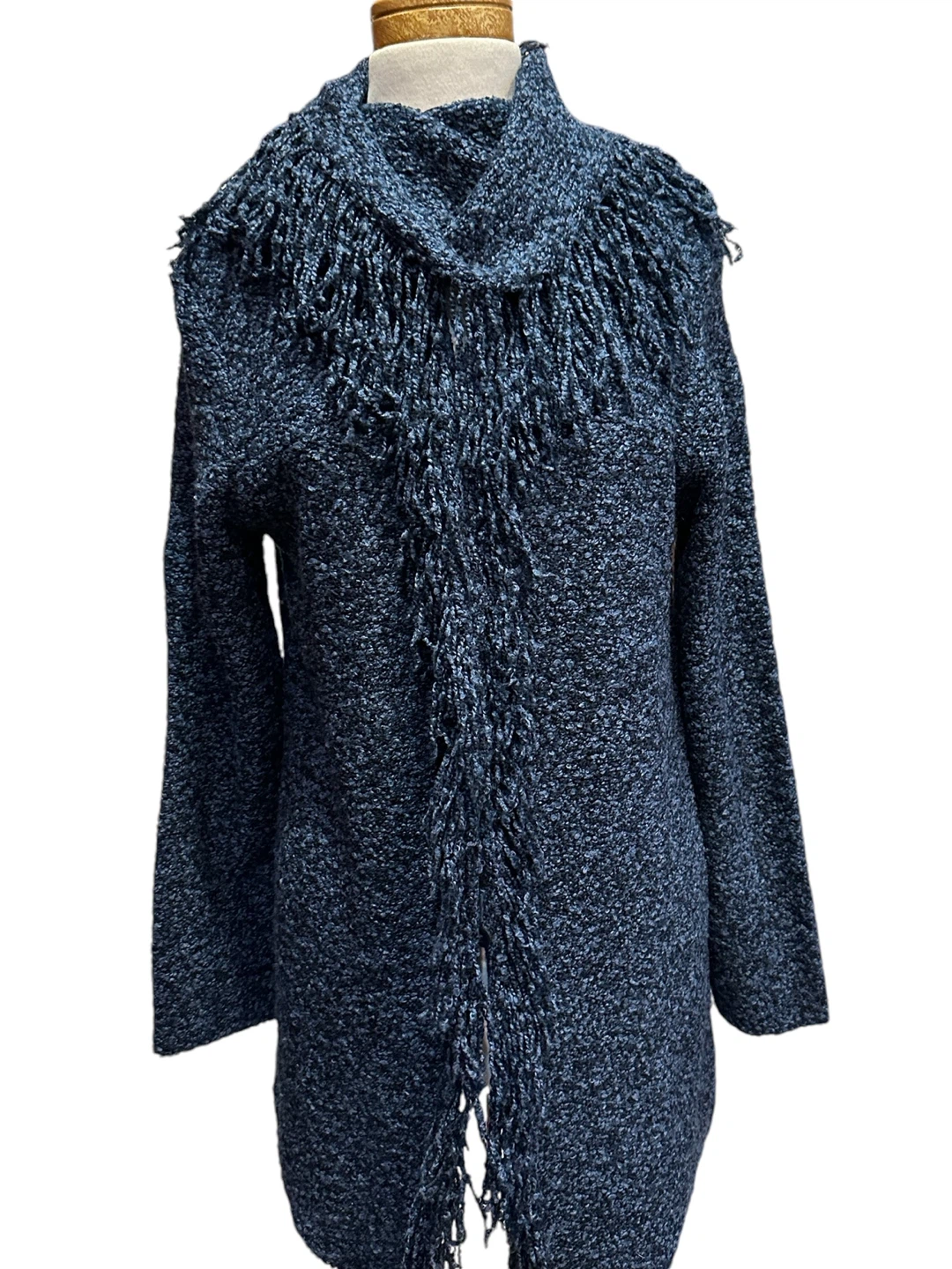 Option Elle Blue Fringe Cardigan - Size 02