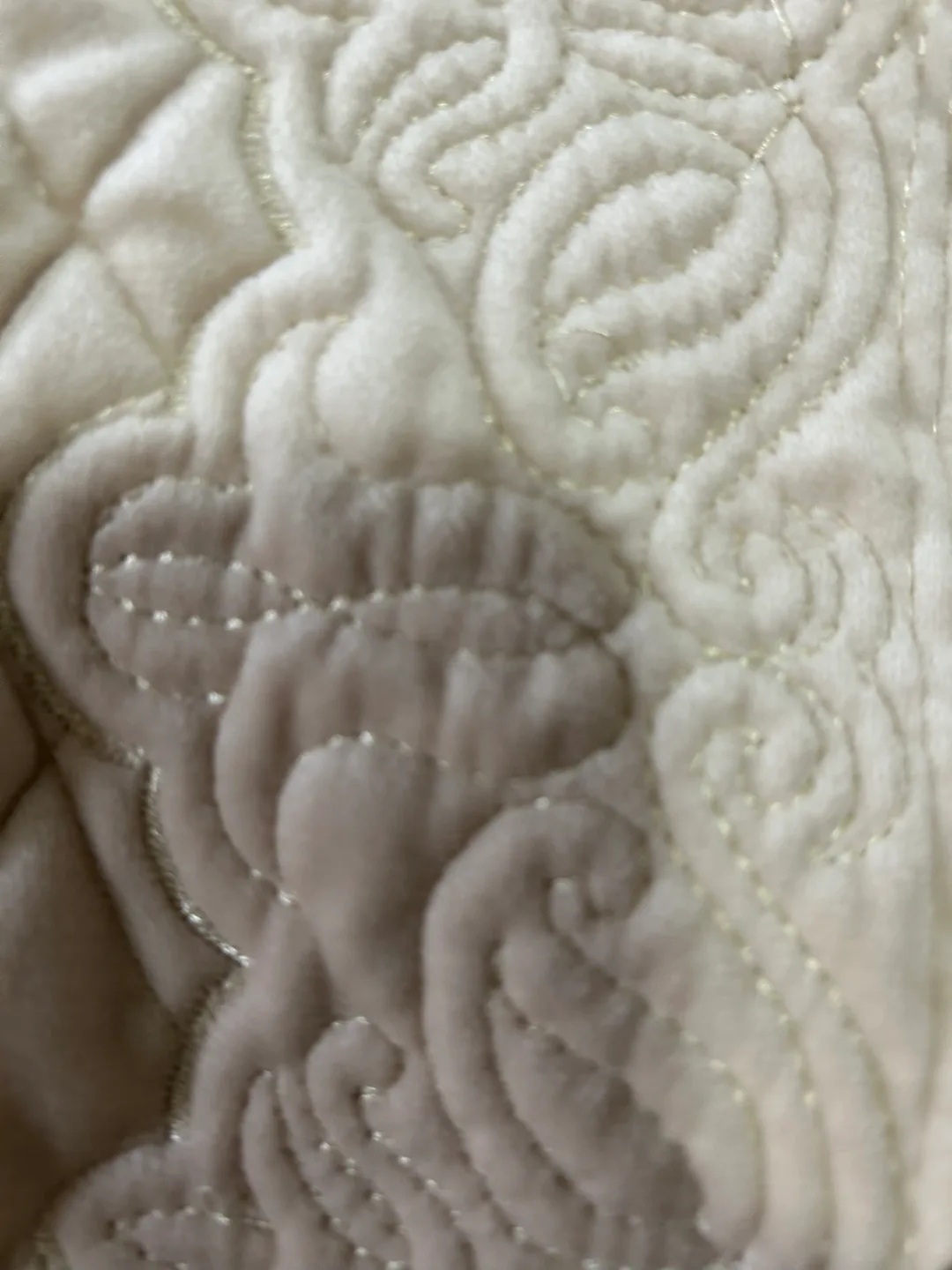 Velvet Quilted Beige Coat S, M image indicator(3)