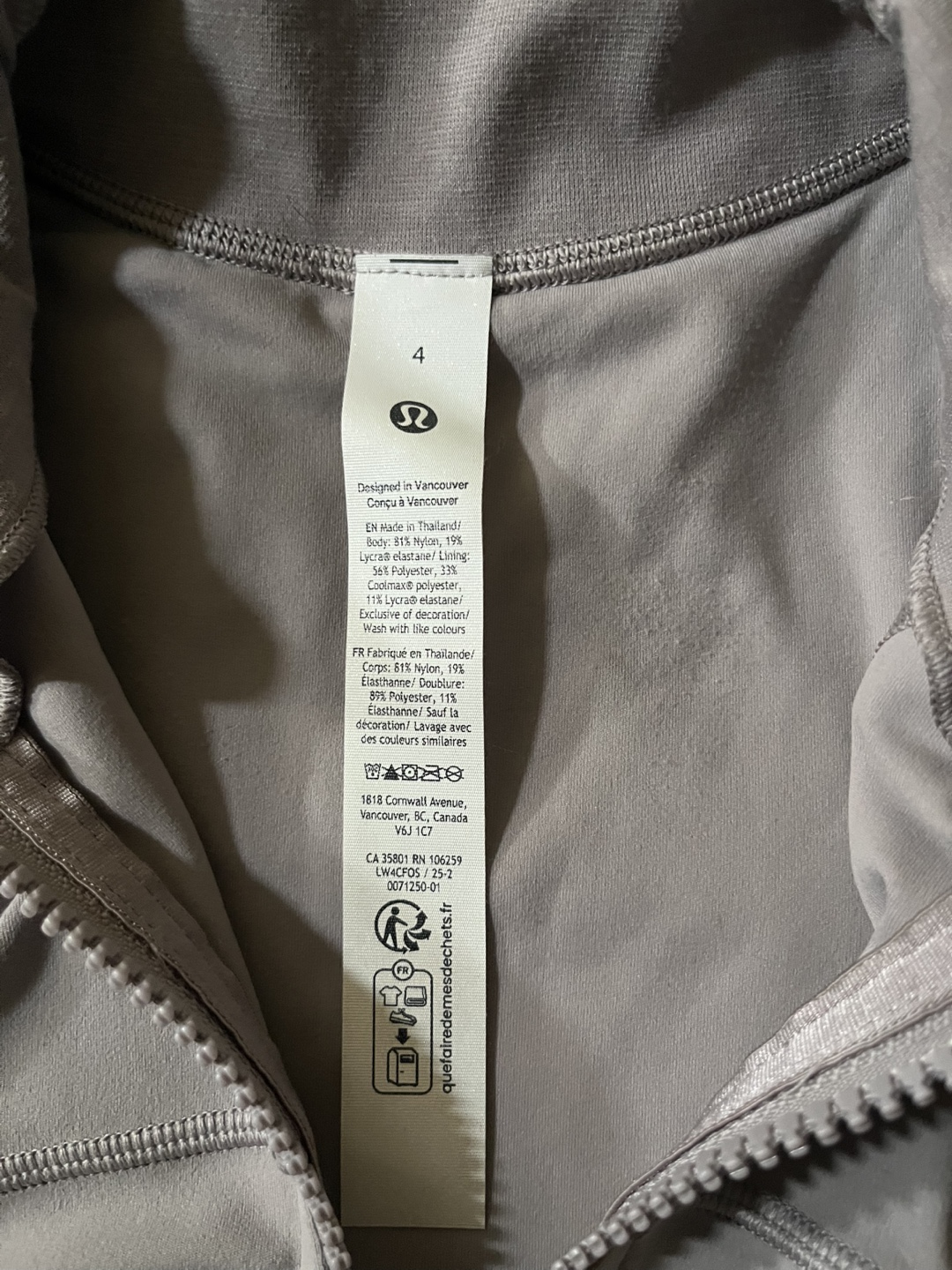 Luluemon Define Jacket - Mauve Grey (Size 4) - photo 4