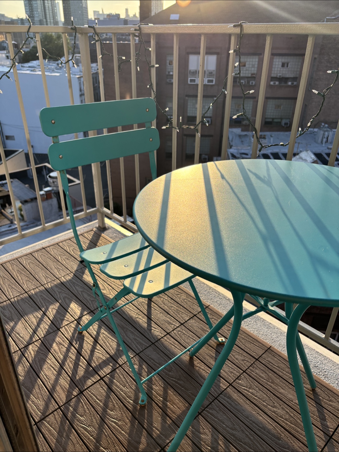 Teal Bistro Set - Table & 2 Chairs - photo 3