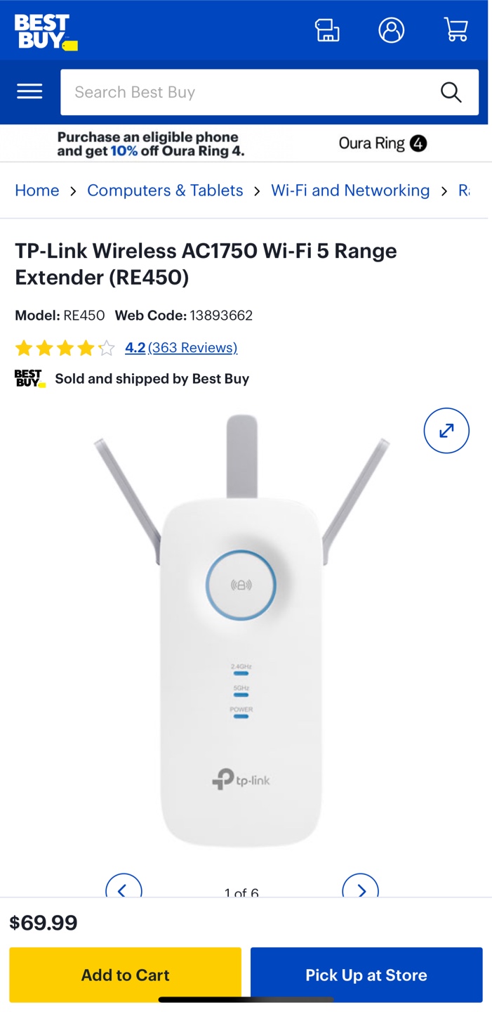 TP-Link AC1750 Wi-Fi Range Extender (New) - photo 2
