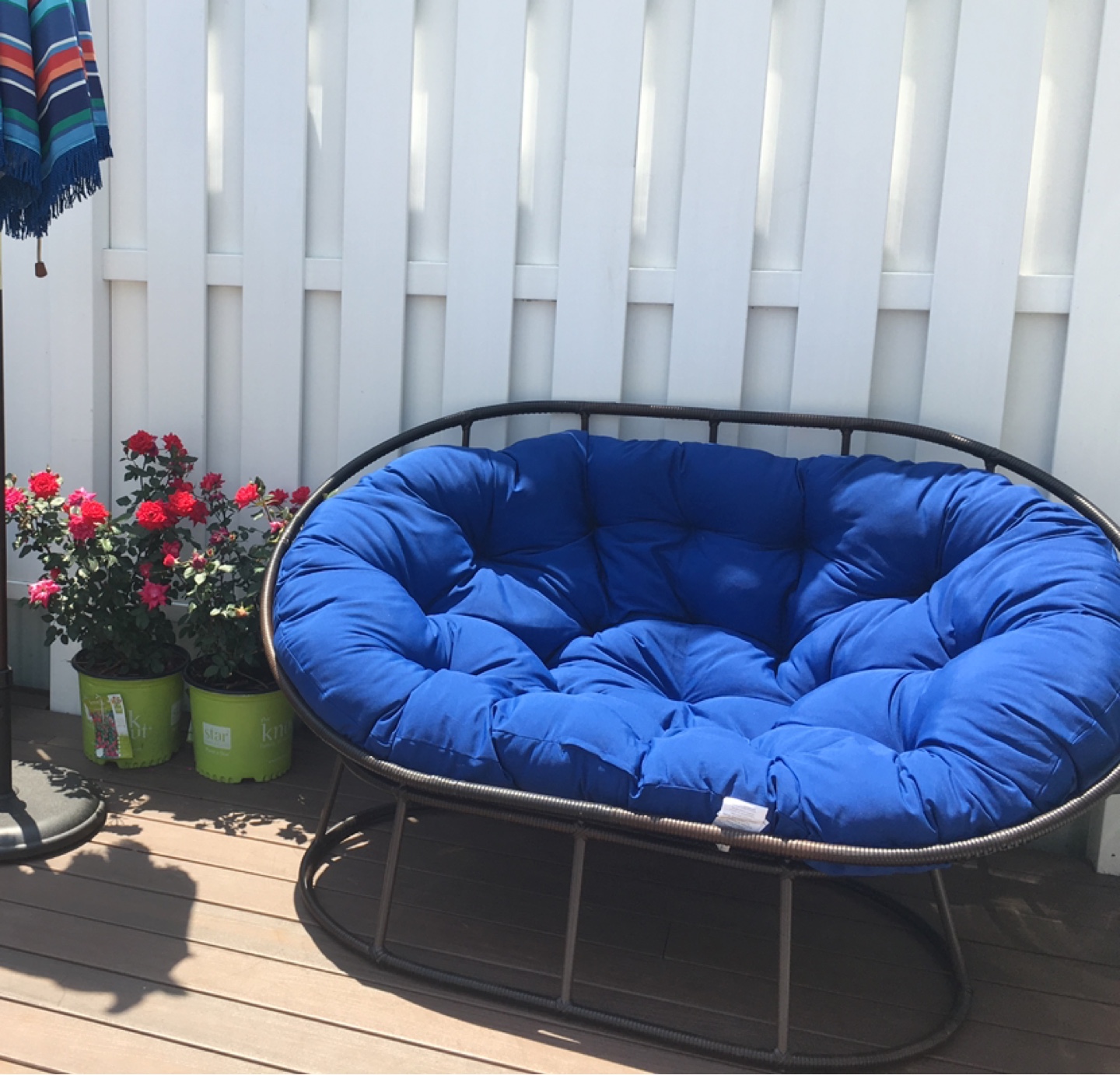 Papasan Lounge Chair with Cushion - photo 2