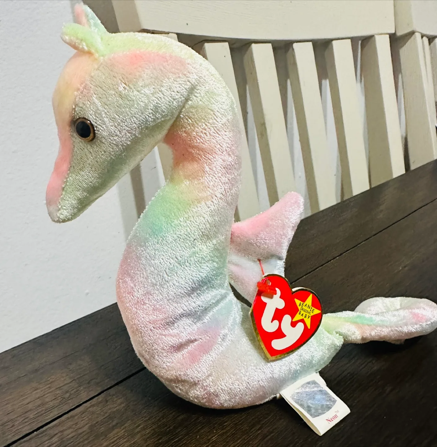 1999 Ty Beanie Baby - Neon the seadragon thumbnail