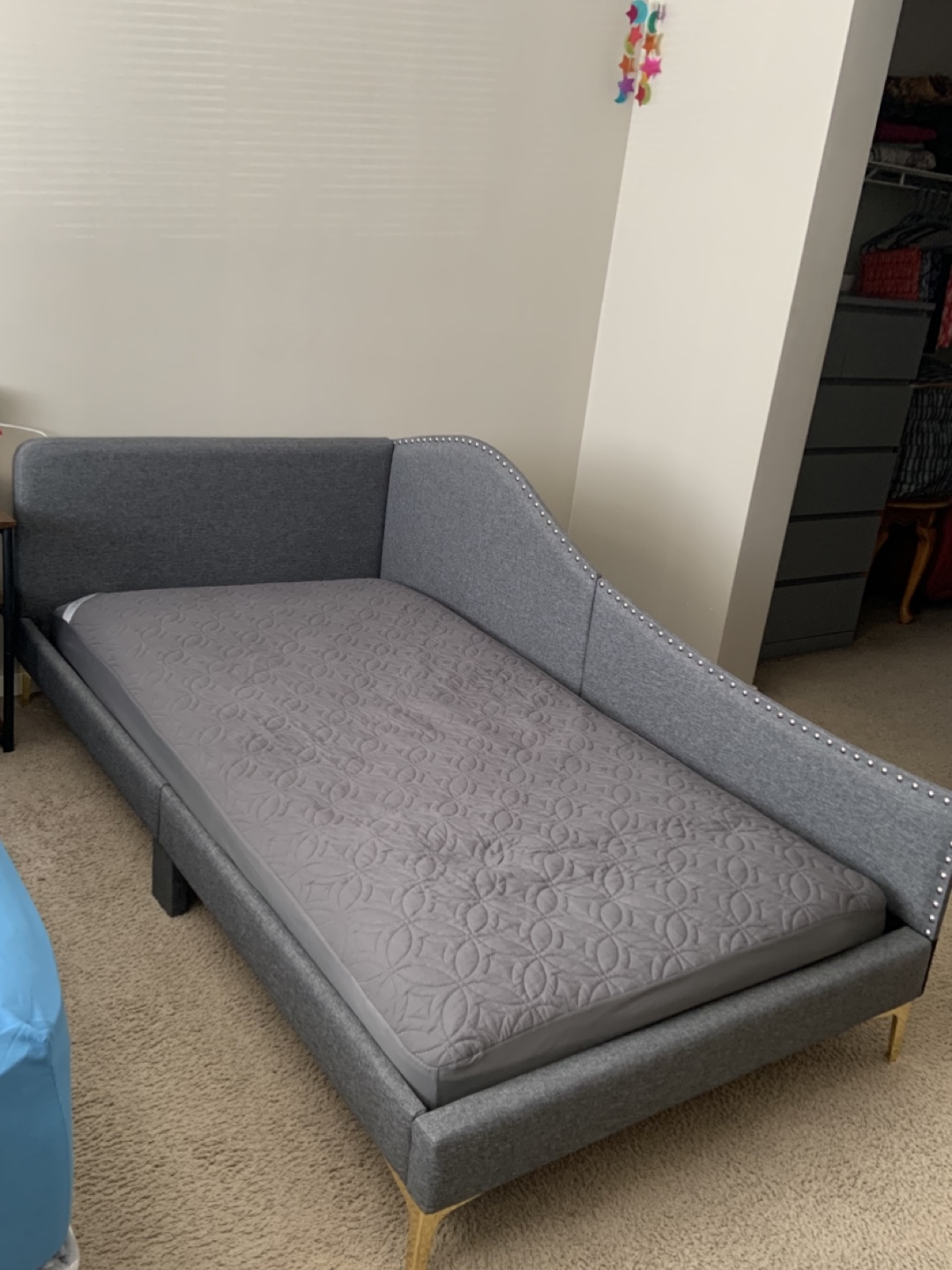Grey Upholstered Bed Frame - photo 2