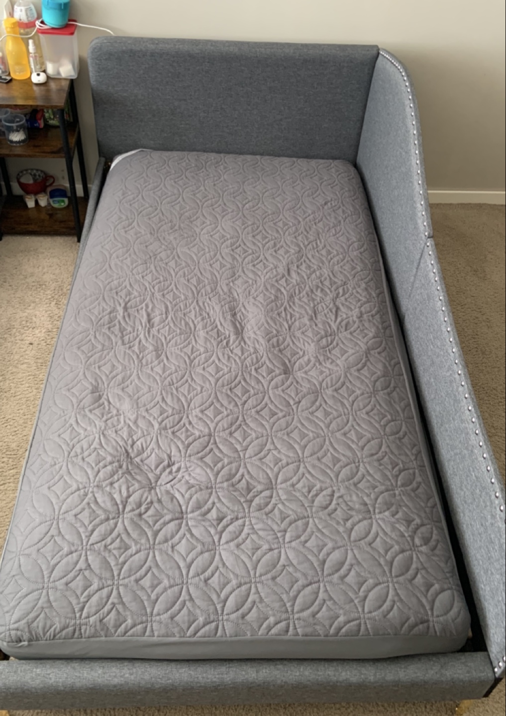 Grey Upholstered Bed Frame