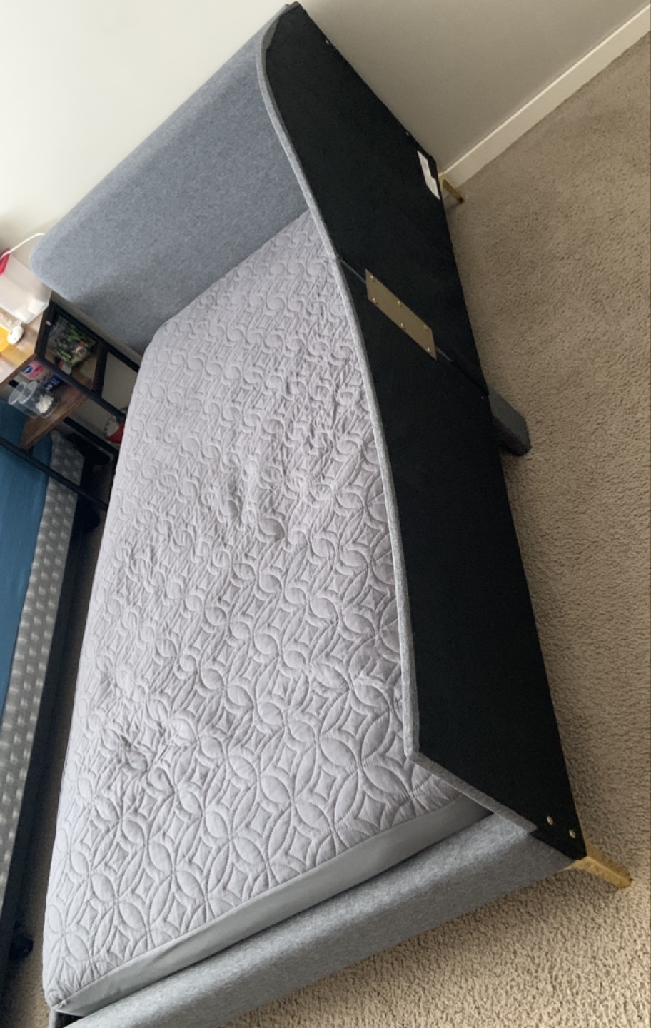 Grey Upholstered Bed Frame - photo 3