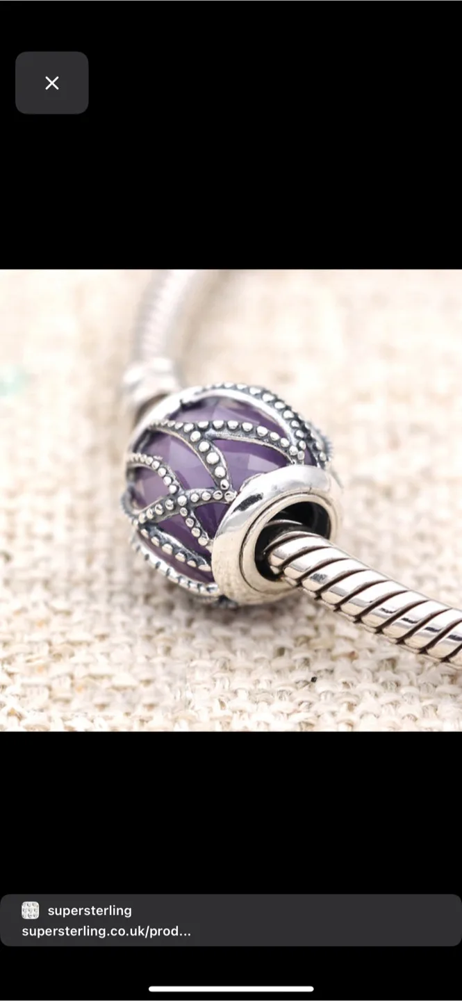 PANDORA Intertwining Radiance Charm- Purple thumbnail