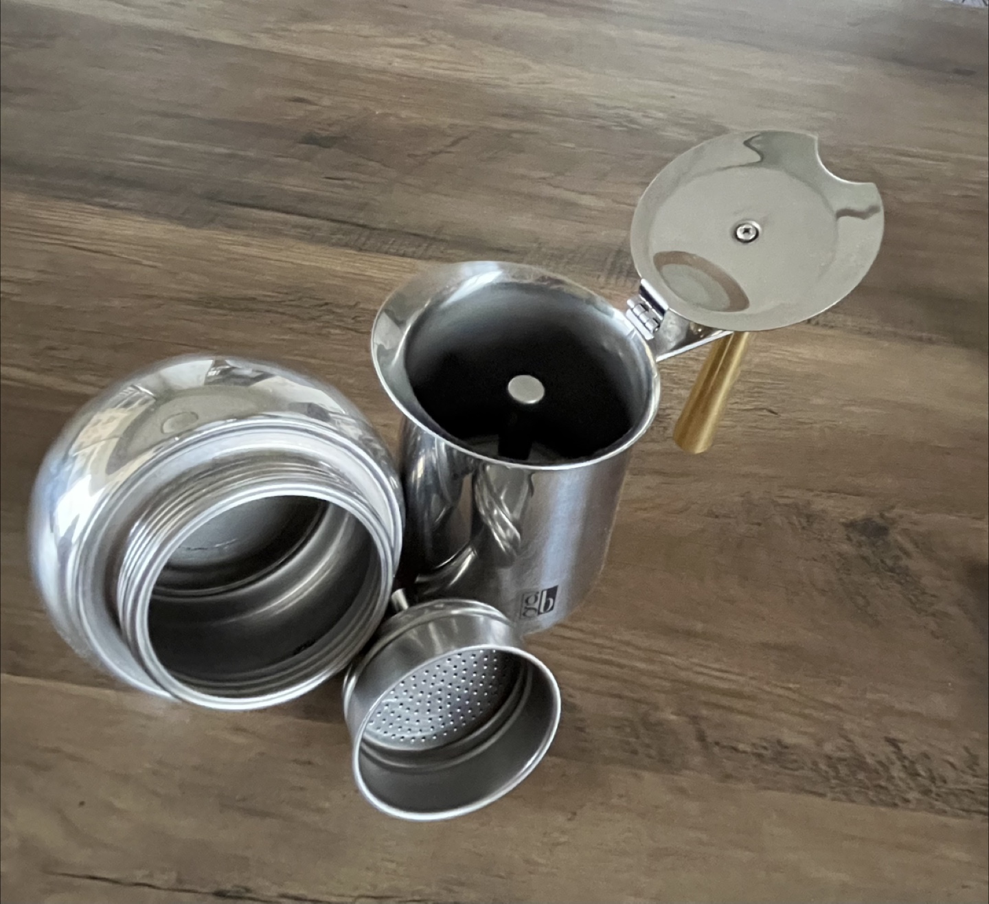 4 Cup GB Moka Pot - Stainless Steel Espresso Maker - photo 5