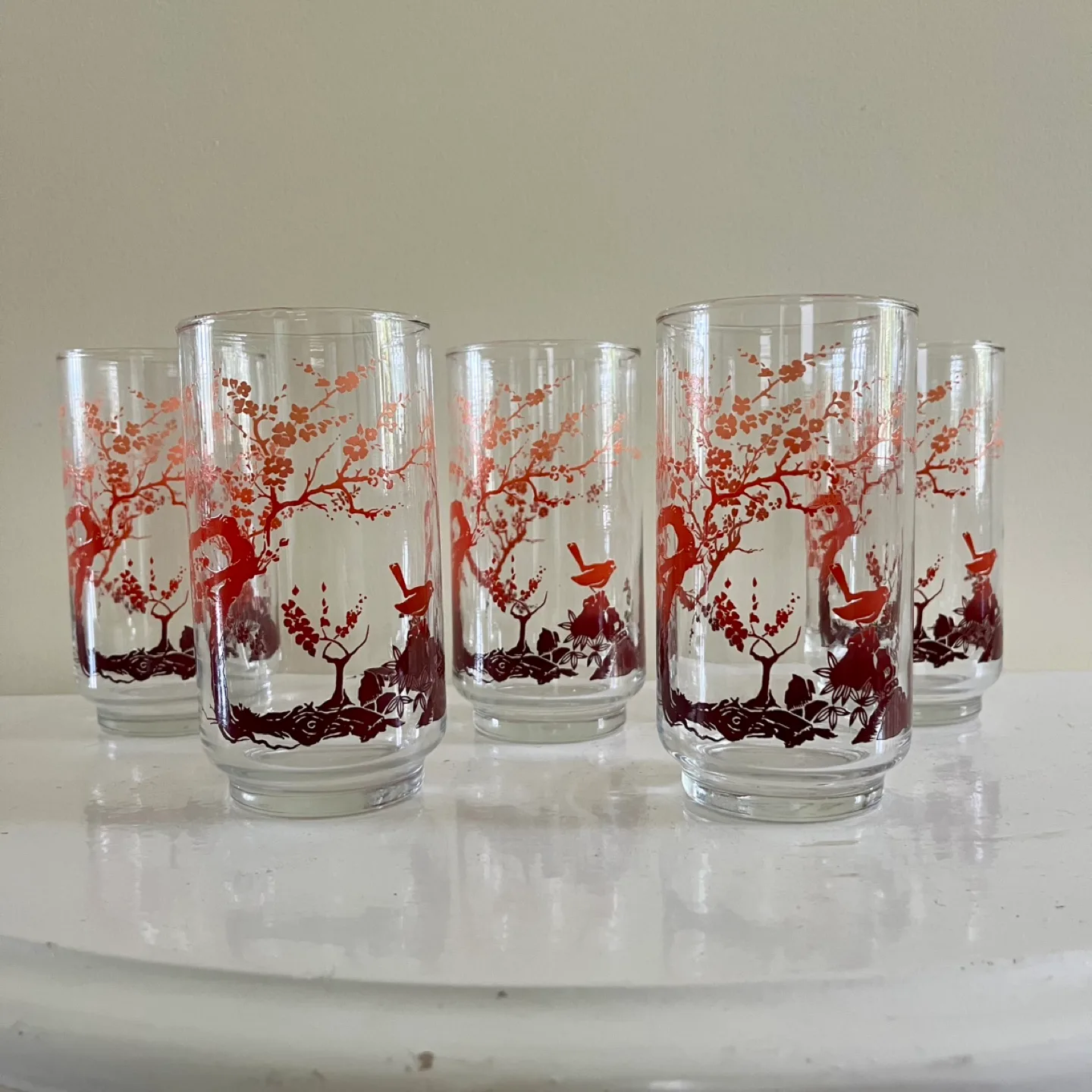 5 Libbey St Clair Design Encore retro lemonade glasses thumbnail