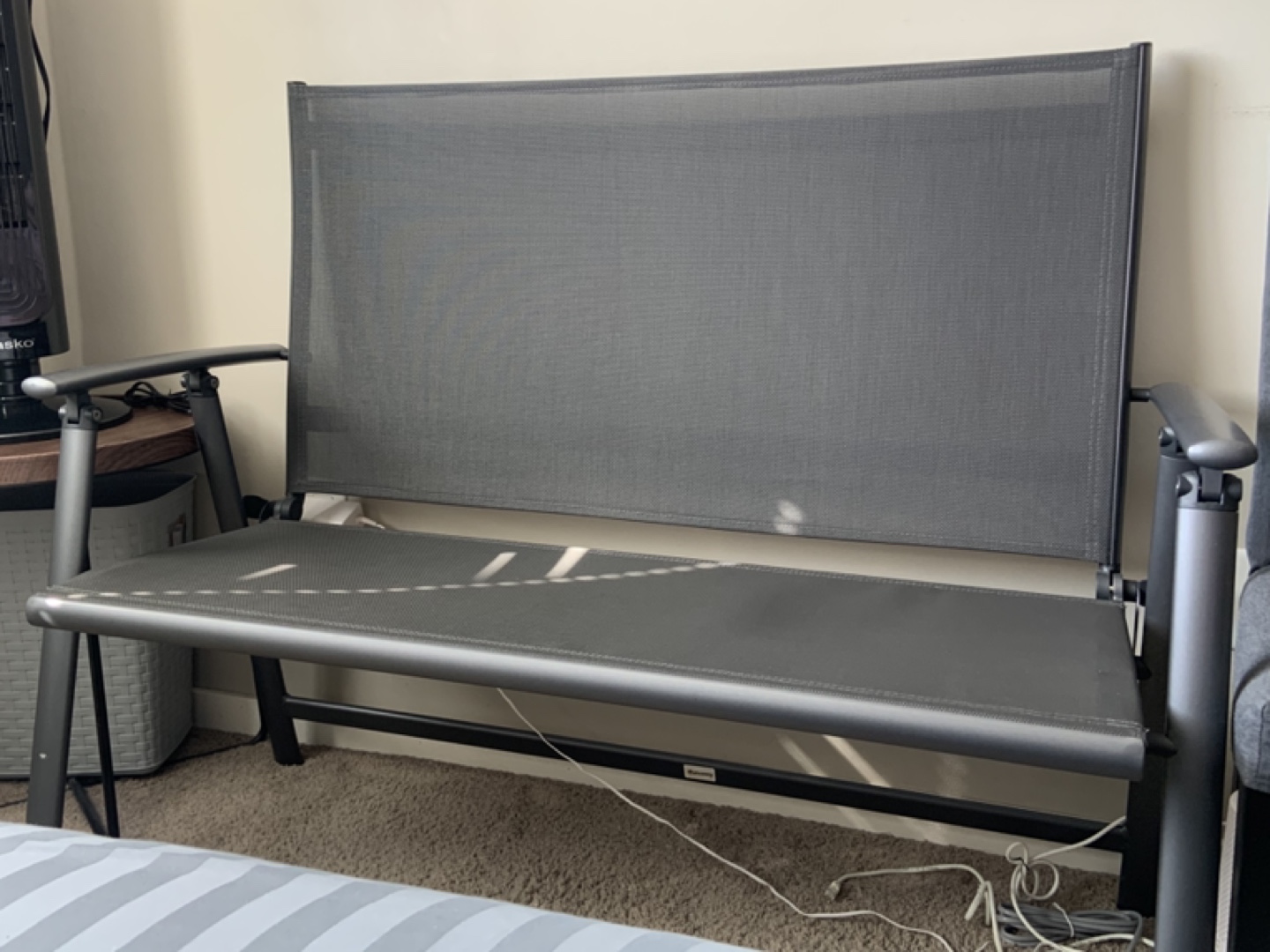 Folding Loveseat Bench - Grey - photo 2