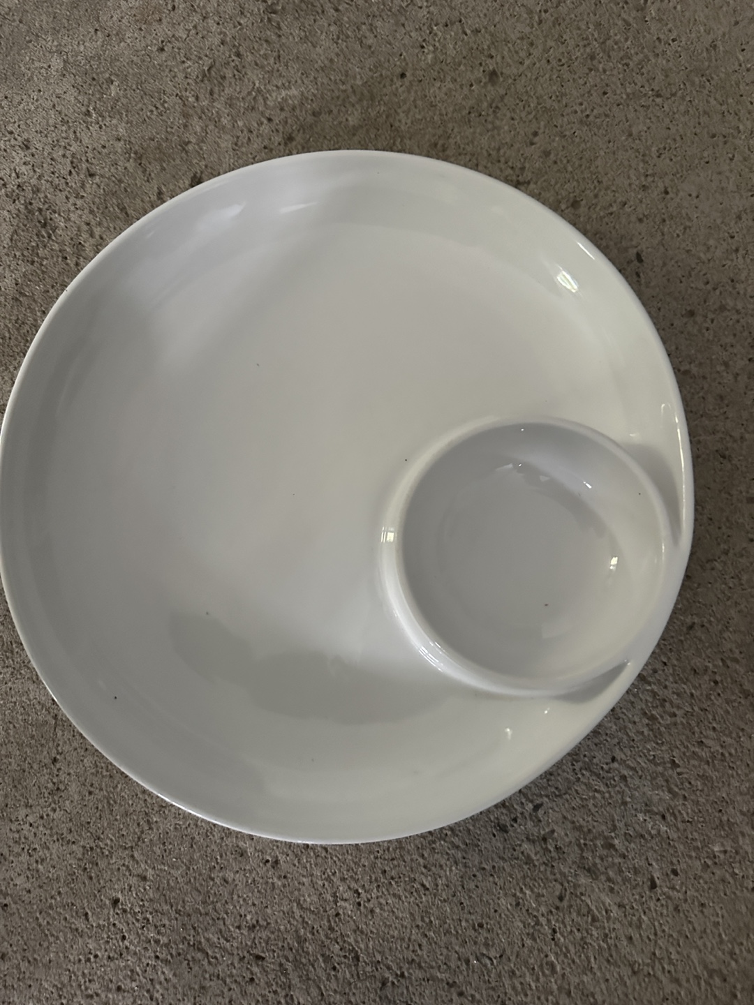White Serving Plates with Dip Bowl - Set of 4