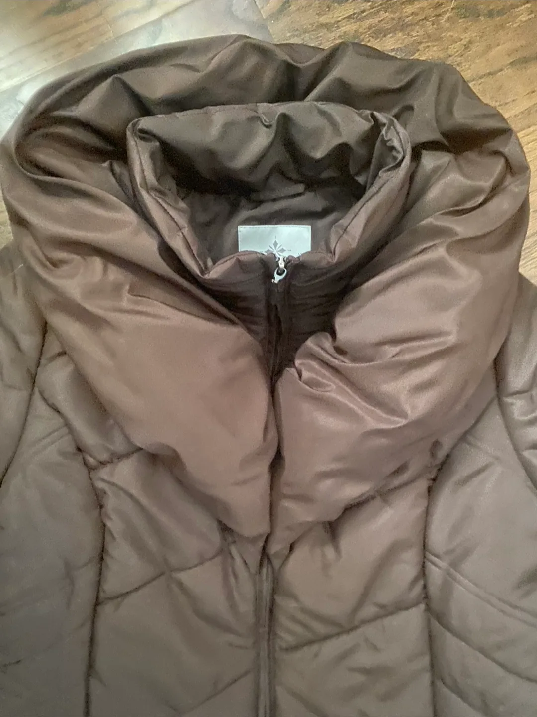 Winter Ladies Puffer Coat - Brown Jacket, X-LARGE image indicator(3)