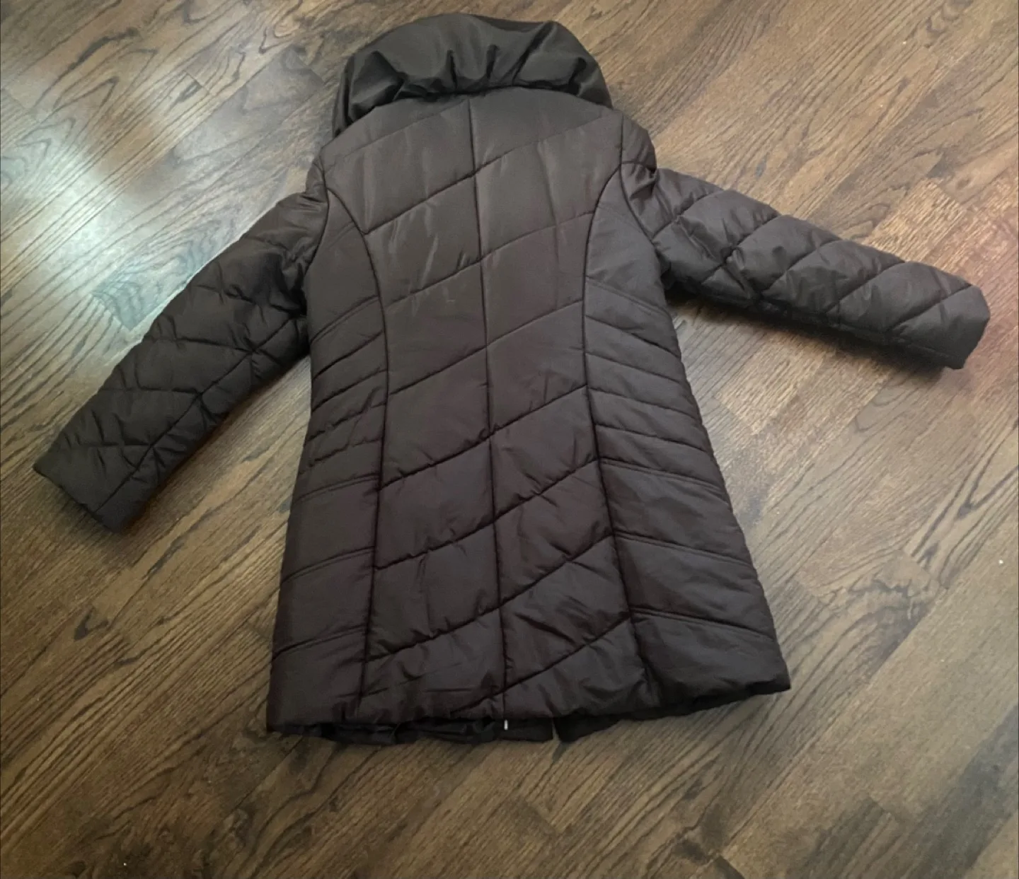 Winter Ladies Puffer Coat - Brown Jacket, X-LARGE image indicator(5)