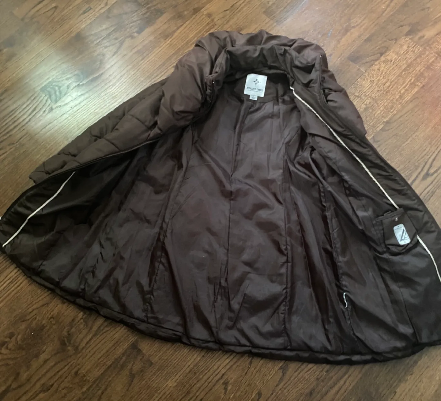 Winter Ladies Puffer Coat - Brown Jacket, X-LARGE image indicator(2)