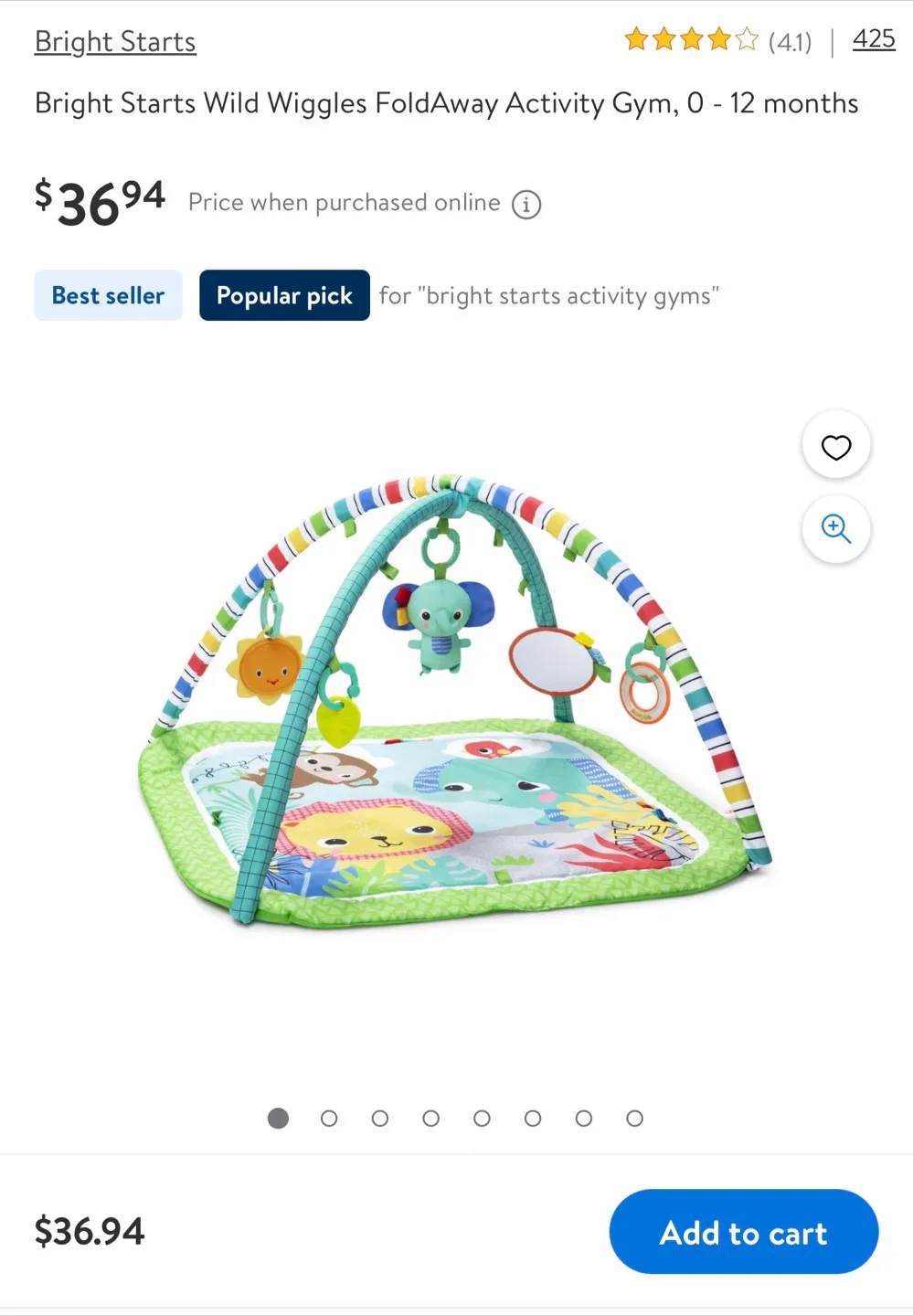 Bright Starts Wild Wiggles Activity Gym (0-12 months) thumbnail