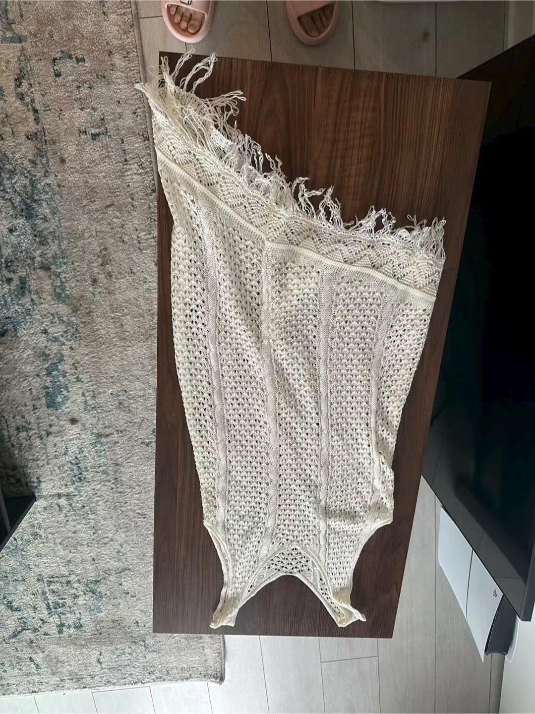 Crochet Fringe Top - Cream Colour image indicator(2)