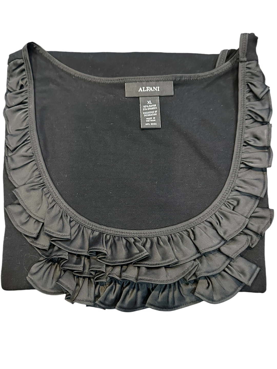 Alfani Black Ruffle Tank Top - XL - photo 4