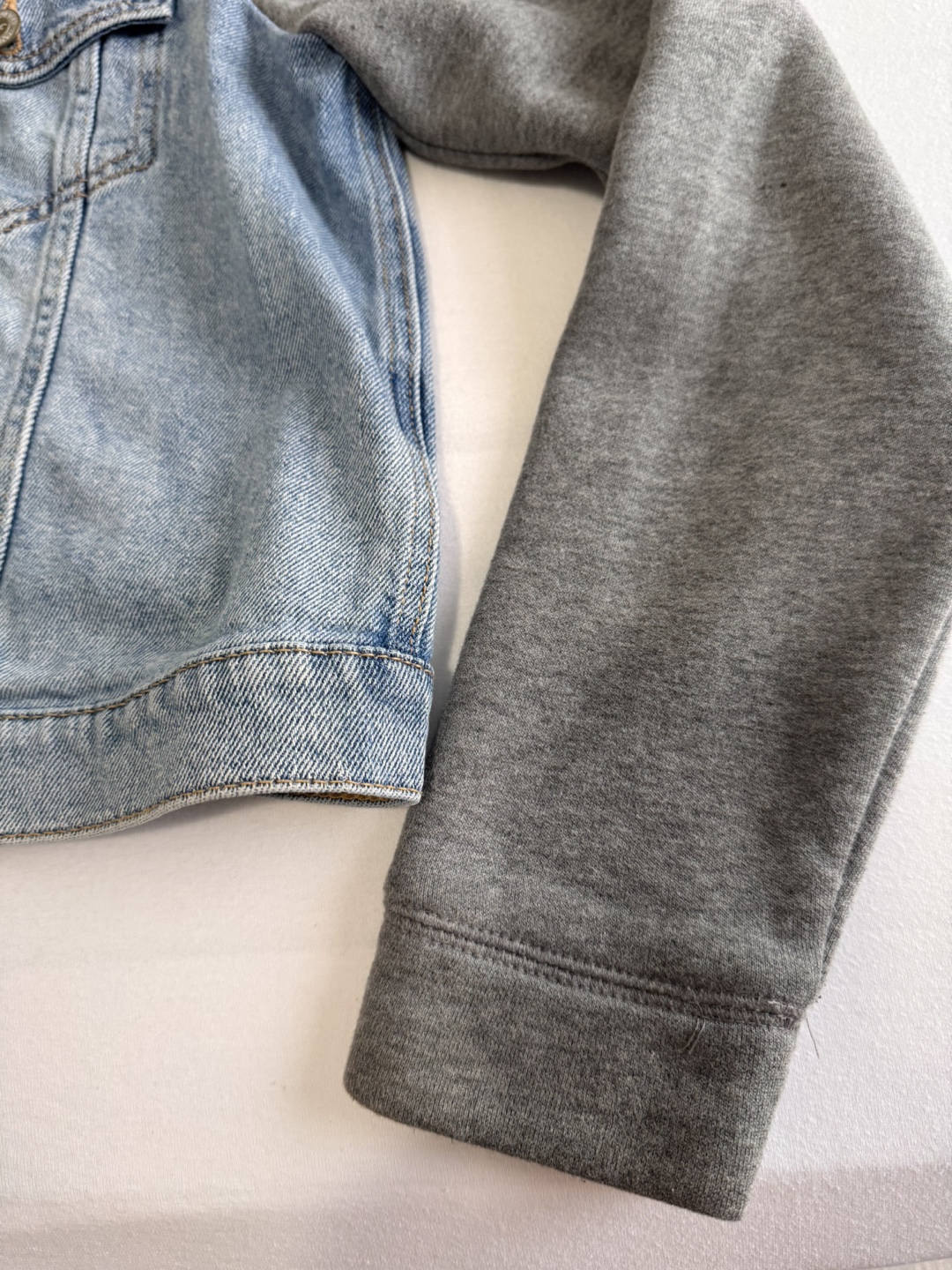 Hollister Denim Jacket with Grey Hoodie - photo 5