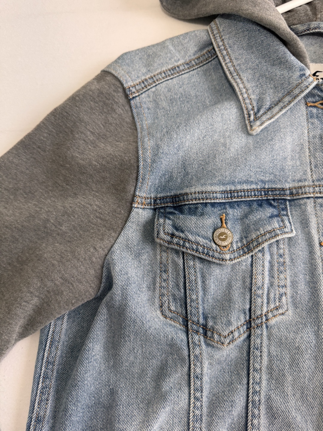 Hollister Denim Jacket with Grey Hoodie - photo 4