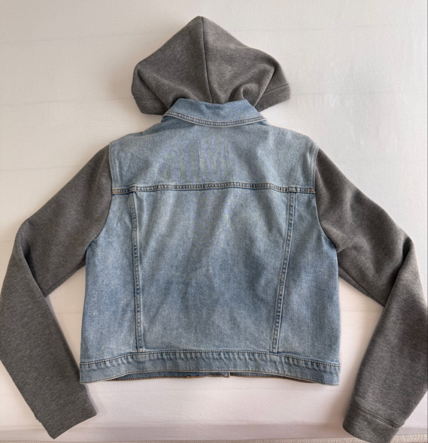 Hollister Denim Jacket with Grey Hoodie - photo 2