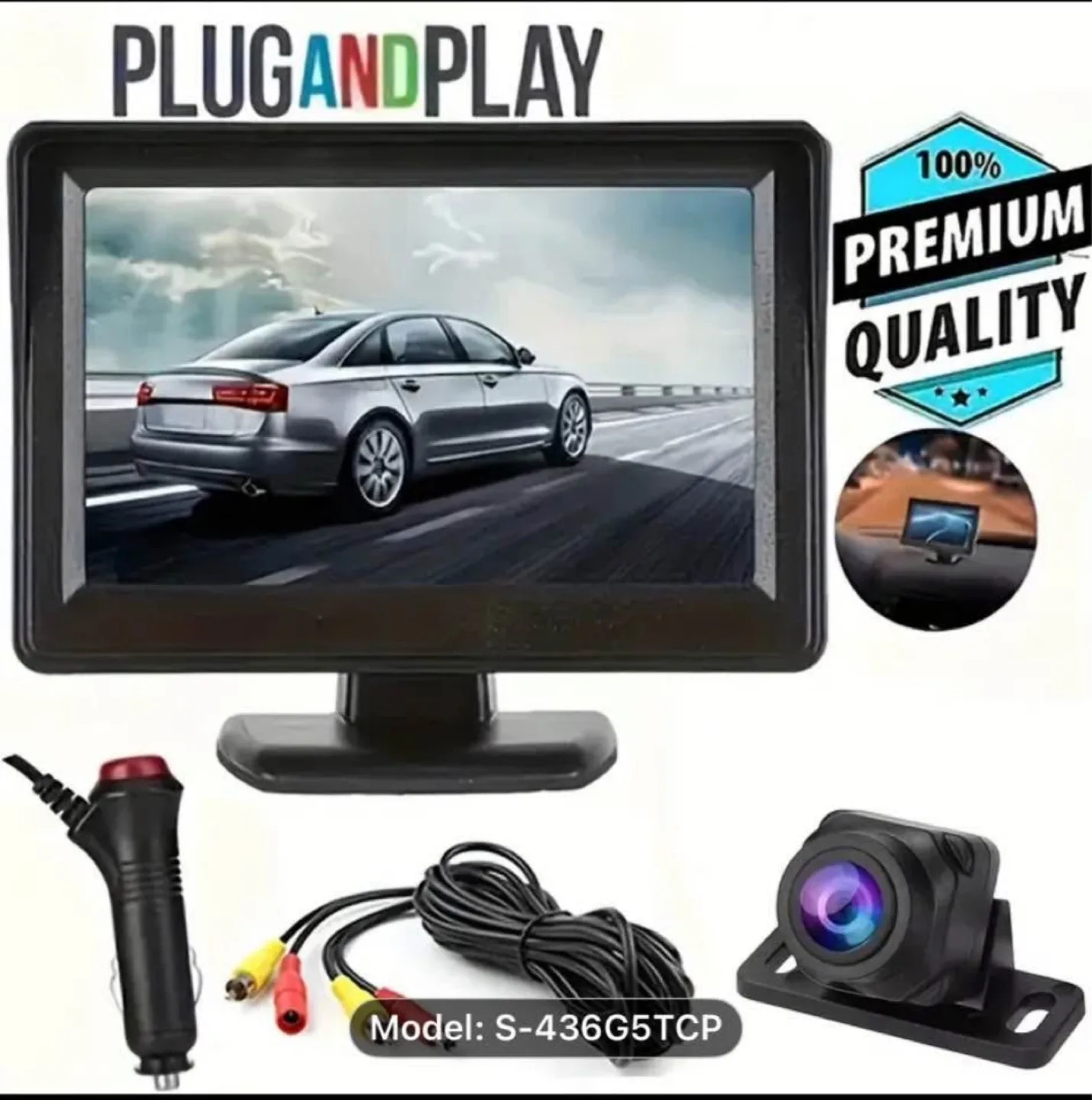 Easy Installation 4.3'' Car Rear View Camera 2in1 image indicator(5)