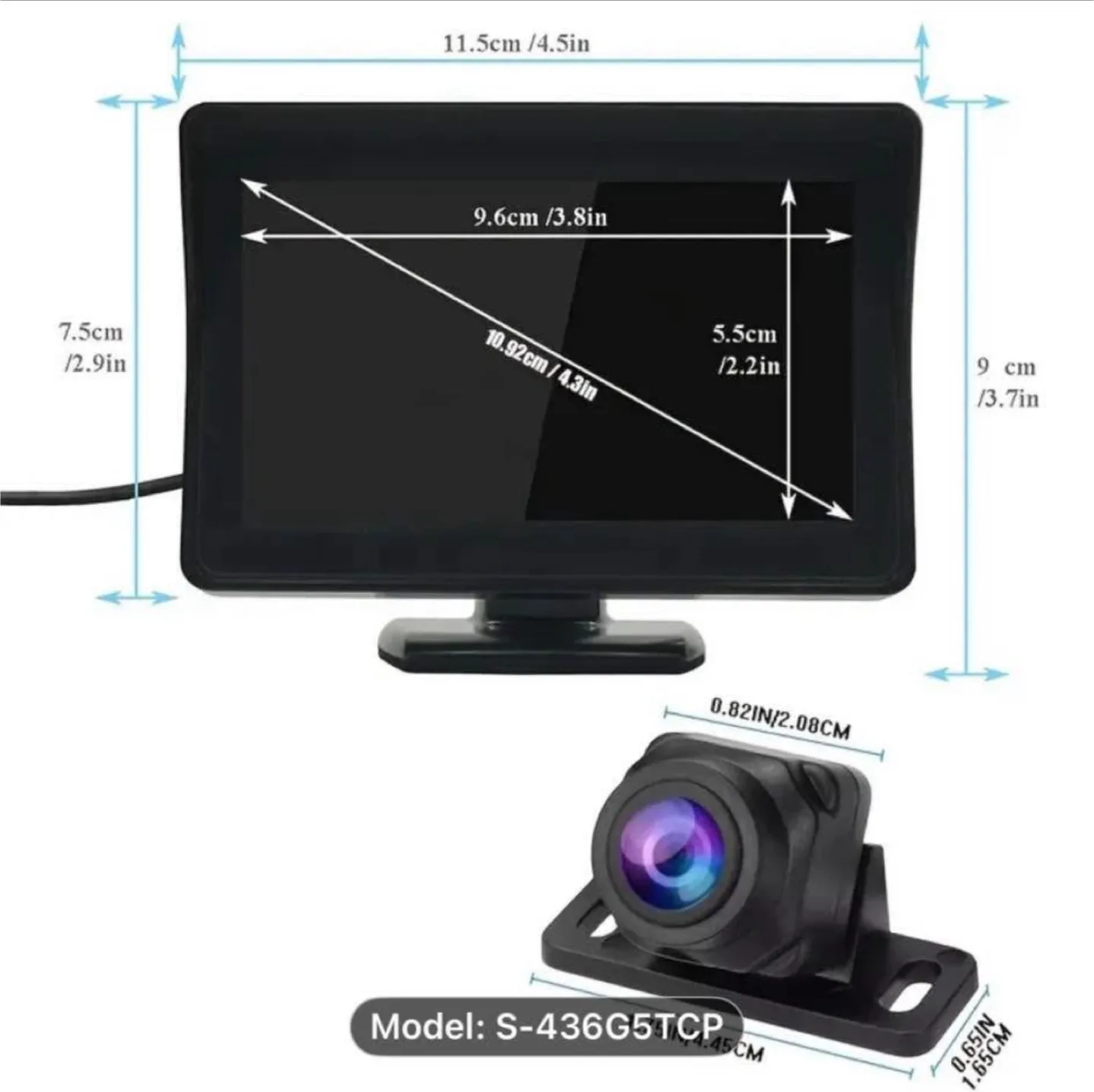 Easy Installation 4.3'' Car Rear View Camera 2in1 image indicator(2)