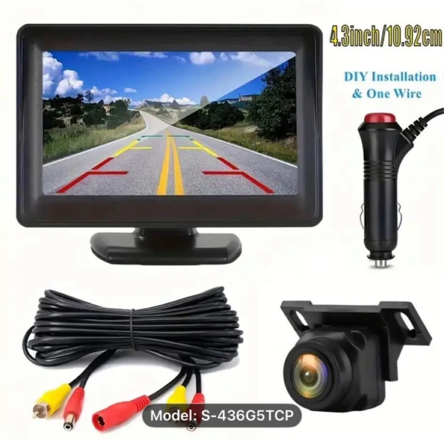 Easy Installation 4.3'' Car Rear View Camera 2in1 image indicator(6)