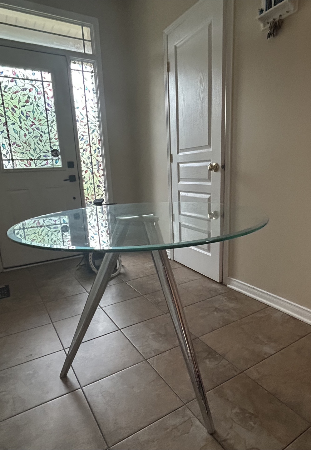 Glass Top Round Dining Table