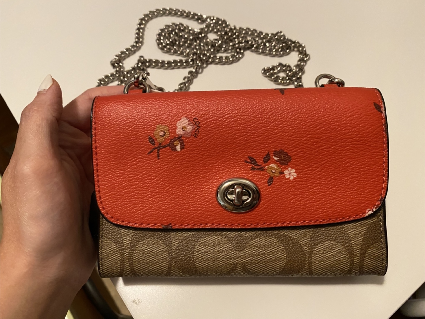 Coach Floral Print Crossbody Wallet