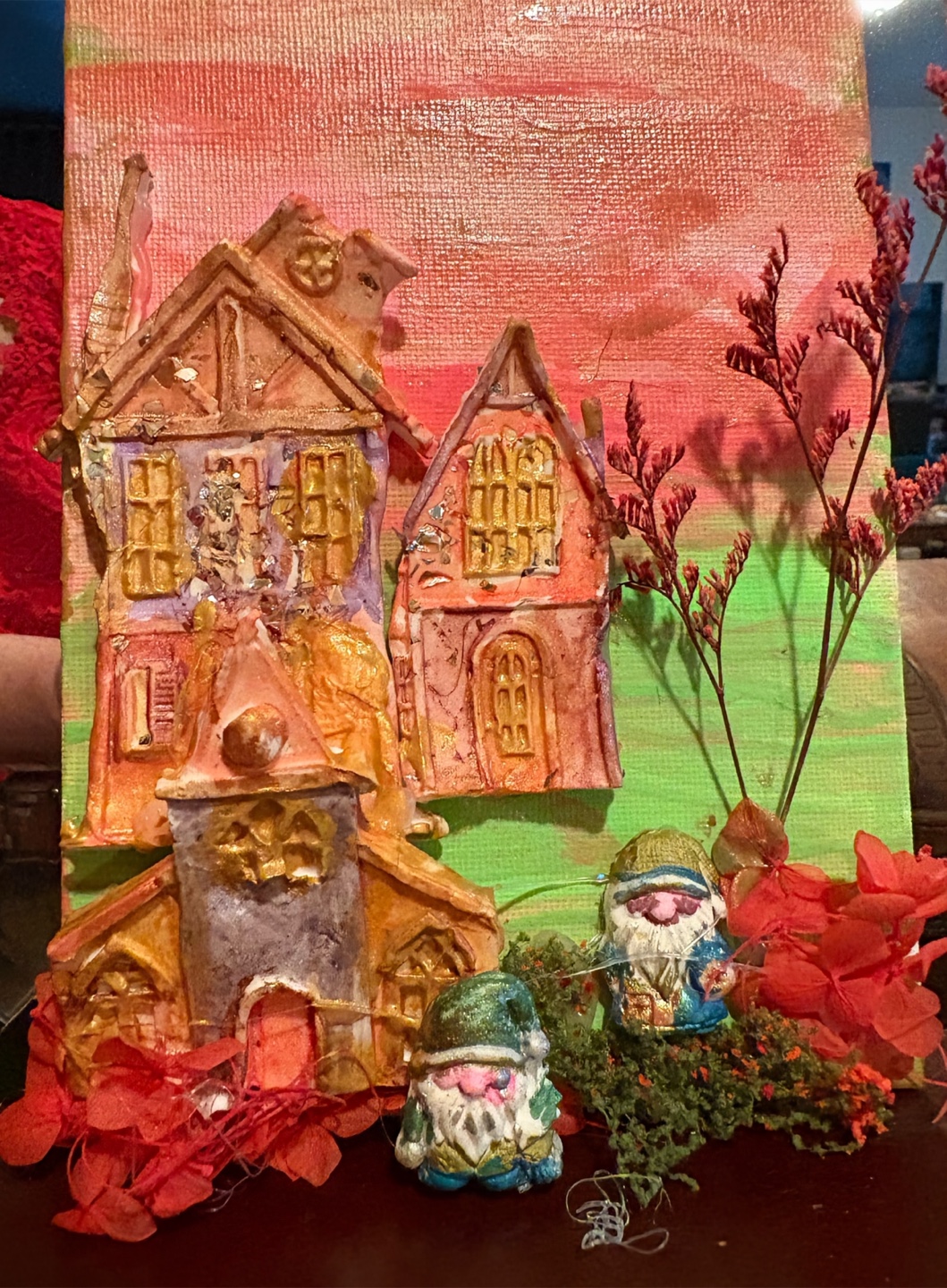 Handmade Gnome Village Artwork - photo 2